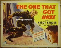 z607 ONE THAT GOT AWAY half-sheet movie poster '58 Hardy Kruger, WWII!