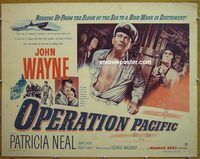 z611 OPERATION PACIFIC half-sheet movie poster '51 John Wayne, Neal