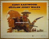 z614 OUTLAW JOSEY WALES half-sheet movie poster '76 Clint Eastwood