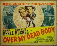 z615 OVER MY DEAD BODY half-sheet movie poster '42 Milton Berle, Hughes