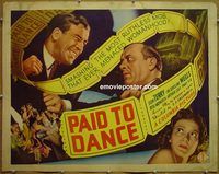 z616 PAID TO DANCE half-sheet movie poster '37 Rita Hayworth!