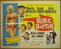 z617 PANIC BUTTON half-sheet movie poster '64 Chevalier, Mansfield