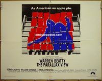 z620 PARALLAX VIEW half-sheet movie poster '74 Warren Beatty, Cronyn