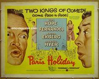 z623 PARIS HOLIDAY half-sheet movie poster '58 Bob Hope, Anita Ekberg