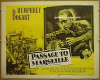 z624 PASSAGE TO MARSEILLE half-sheet movie poster R56 Bogart, Rains