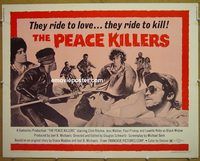 z628 PEACE KILLERS half-sheet movie poster '71 crazy biker gang!