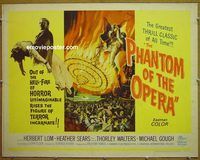 z632 PHANTOM OF THE OPERA half-sheet movie poster '62 Hammer, Lom