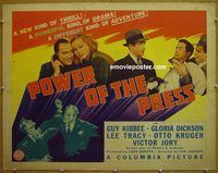 z643 POWER OF THE PRESS half-sheet movie poster '43 Sam Fuller