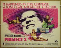 z656 PROJECT X half-sheet movie poster '68 William Castle