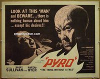 z663 PYRO: THE THING WITHOUT A FACE half-sheet movie poster '63 Sullivan