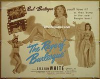 z671 RAGE OF BURLESQUE half-sheet movie poster '51 sexy dancing girls!
