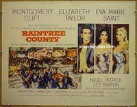 z675 RAINTREE COUNTY style A half-sheet movie poster '57 Monty Clift, Taylor