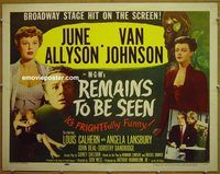 z679 REMAINS TO BE SEEN half-sheet movie poster '53 June Allyson