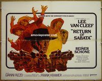 z681 RETURN OF SABATA half-sheet movie poster '72 Lee Van Cleef