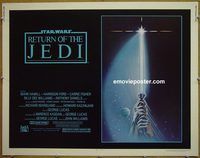 z683 RETURN OF THE JEDI half-sheet movie poster '83 George Lucas