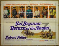 z682 RETURN OF THE 7 half-sheet movie poster '66 Yul Brynner, Fuller