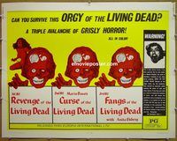 z685 REVENGE OF/CURSE OF/FANGS OF THE LIVING DEAD half-sheet movie poster '72