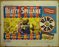 z689 RING OF FEAR half-sheet movie poster '54 Mickey Spillane
