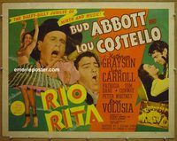 z691 RIO RITA half-sheet movie poster '42 Bud Abbott & Lou Costello