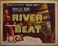 z692 RIVER BEAT half-sheet movie poster '54 Phyllis Kirk