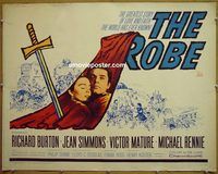 z693 ROBE half-sheet movie poster R63 Richard Burton, Jean Simmons