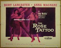 z698 ROSE TATTOO half-sheet movie poster '55 Burt Lancaster, Magnani