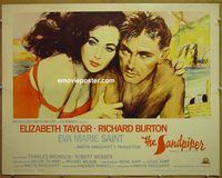 z705 SANDPIPER half-sheet movie poster '65 Liz Taylor, Burton