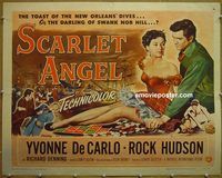 z710 SCARLET ANGEL style B half-sheet movie poster '52 Hudson, DeCarlo
