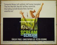 z713 SCREAM & SCREAM AGAIN half-sheet movie poster '70 Vincent Price