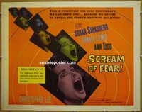 z715 SCREAM OF FEAR style B half-sheet movie poster '61 Hammer, Strasberg