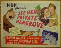 z719 SEE HERE PRIVATE HARGROVE style B half-sheet movie poster '44 WWII