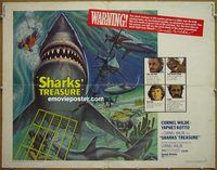 z726 SHARKS' TREASURE half-sheet movie poster '75 Wilde, Kotto