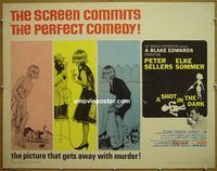 z729 SHOT IN THE DARK half-sheet movie poster '64 Peter Sellers, Sommer