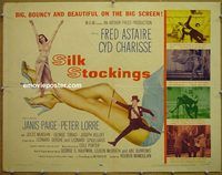 z733 SILK STOCKINGS style B half-sheet movie poster '57 Astaire, Charisse