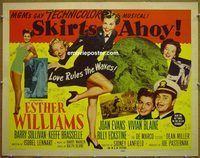 z738 SKIRTS AHOY style B half-sheet movie poster '52 Esther Williams
