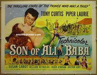 z752 SON OF ALI BABA half-sheet movie poster '52 Tony Curtis, Piper Laurie