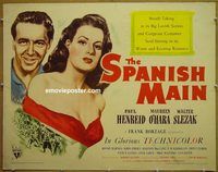 z759 SPANISH MAIN half-sheet movie poster '45 O'Hara, Henreid