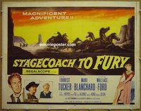 z765 STAGECOACH TO FURY half-sheet movie poster '56 Tucker