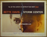 z773 STORM CENTER half-sheet movie poster '56 Bette Davis, Keith