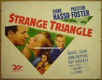 z778 STRANGE TRIANGLE half-sheet movie poster '46 Signe Hasso, Foster
