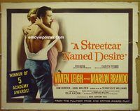 z780 STREETCAR NAMED DESIRE half-sheet movie poster R58 Brando