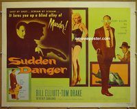 z781 SUDDEN DANGER style B half-sheet movie poster '56 Beverly Garland