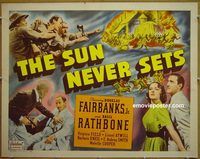 z785 SUN NEVER SETS half-sheet movie poster R49 Rathbone