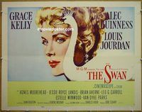 z787 SWAN half-sheet movie poster '56 Grace Kelly, Alec Guinness, Jourdan
