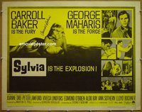 z791 SYLVIA signed half-sheet movie poster '65 Carroll Baker