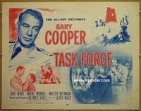 z798 TASK FORCE half-sheet movie poster R56 Gary Cooper,Jane Wyatt