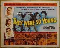 z811 THEY WERE SO YOUNG half-sheet movie poster '55 bad teens!