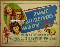 z817 THREE LITTLE GIRLS IN BLUE half-sheet movie poster '46 June Haver