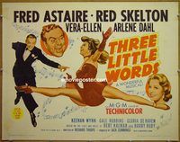 z818 THREE LITTLE WORDS half-sheet movie poster R63 Fred Astaire, Skelton