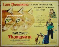 z819 THREE LIVES OF THOMASINA half-sheet movie poster '64 Walt Disney cat!
